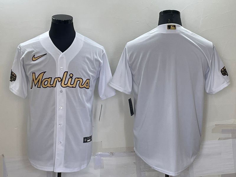Men Miami Marlins Blank White 2022 All Star Game Nike MLB Jerseys->miami marlins->MLB Jersey